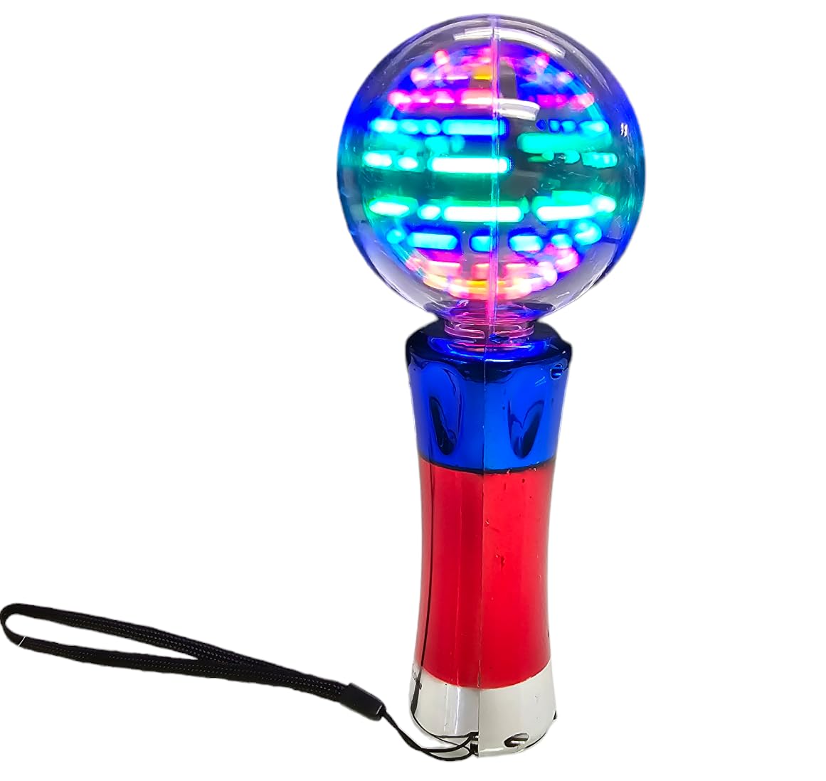 **LED Light Up Star Magic Spinning Ball Toy Wand - 7.5