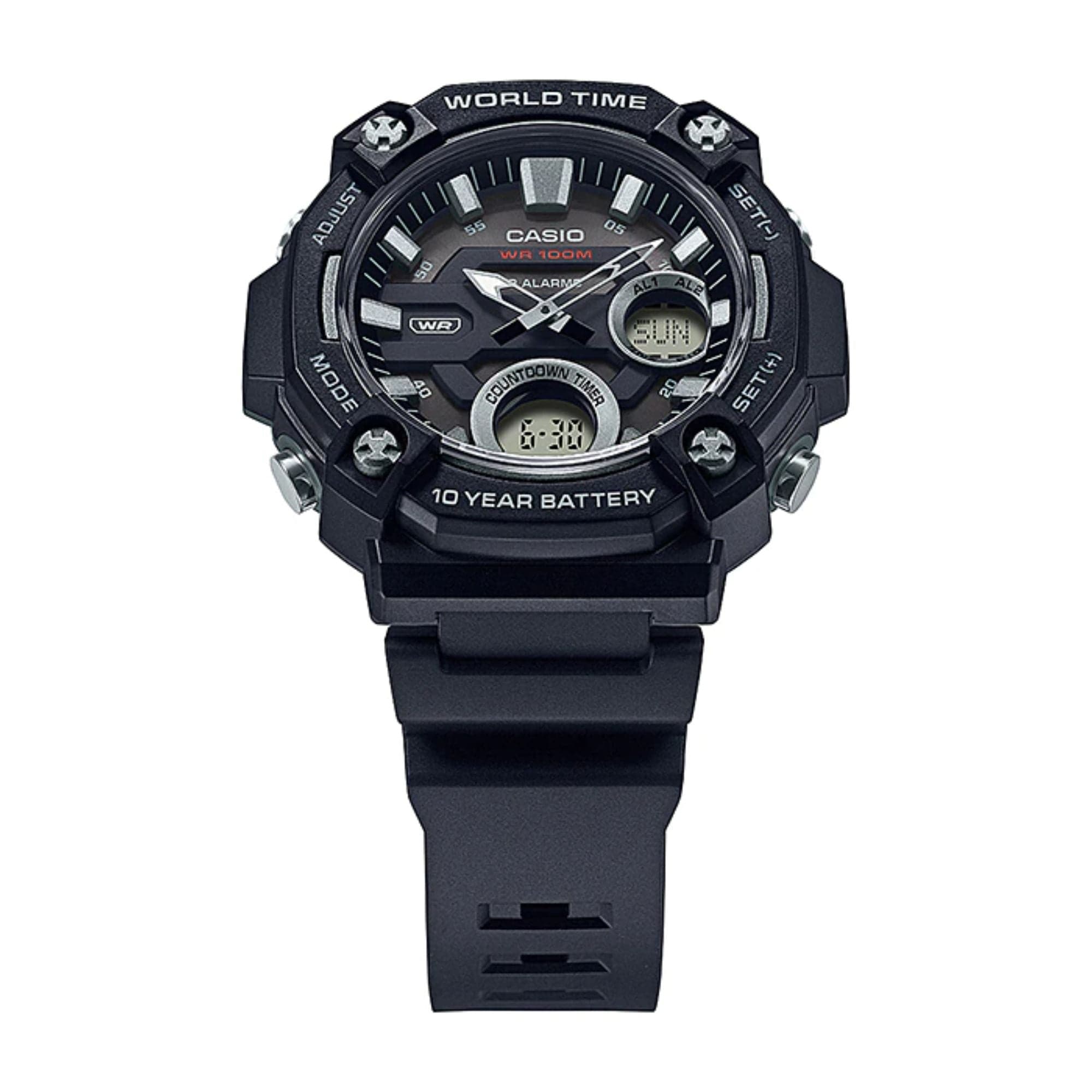 CASIO AEQ 120W 1AVDF Black Analog Digital Men's Watch with Resin Strap - Water Resistant, Durable & Stylish for Everyday Wear, Sports & Outdoor Activities