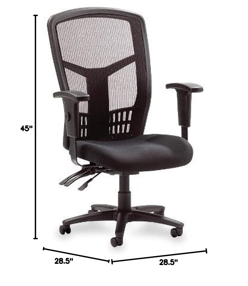 Lorell ErgoMesh Executive Chair - High Back Ergonomic Office Chair in Black for Home & Business Workspaces