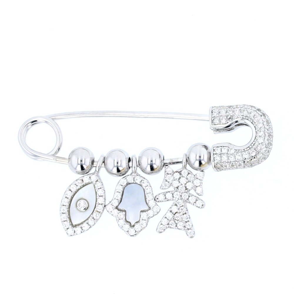 Evil Eye Baby Pins - Diamond Jewelry NY - Protection Charm for Babies & Kids - Perfect for Gifts, Baby Showers & Nursery Decor