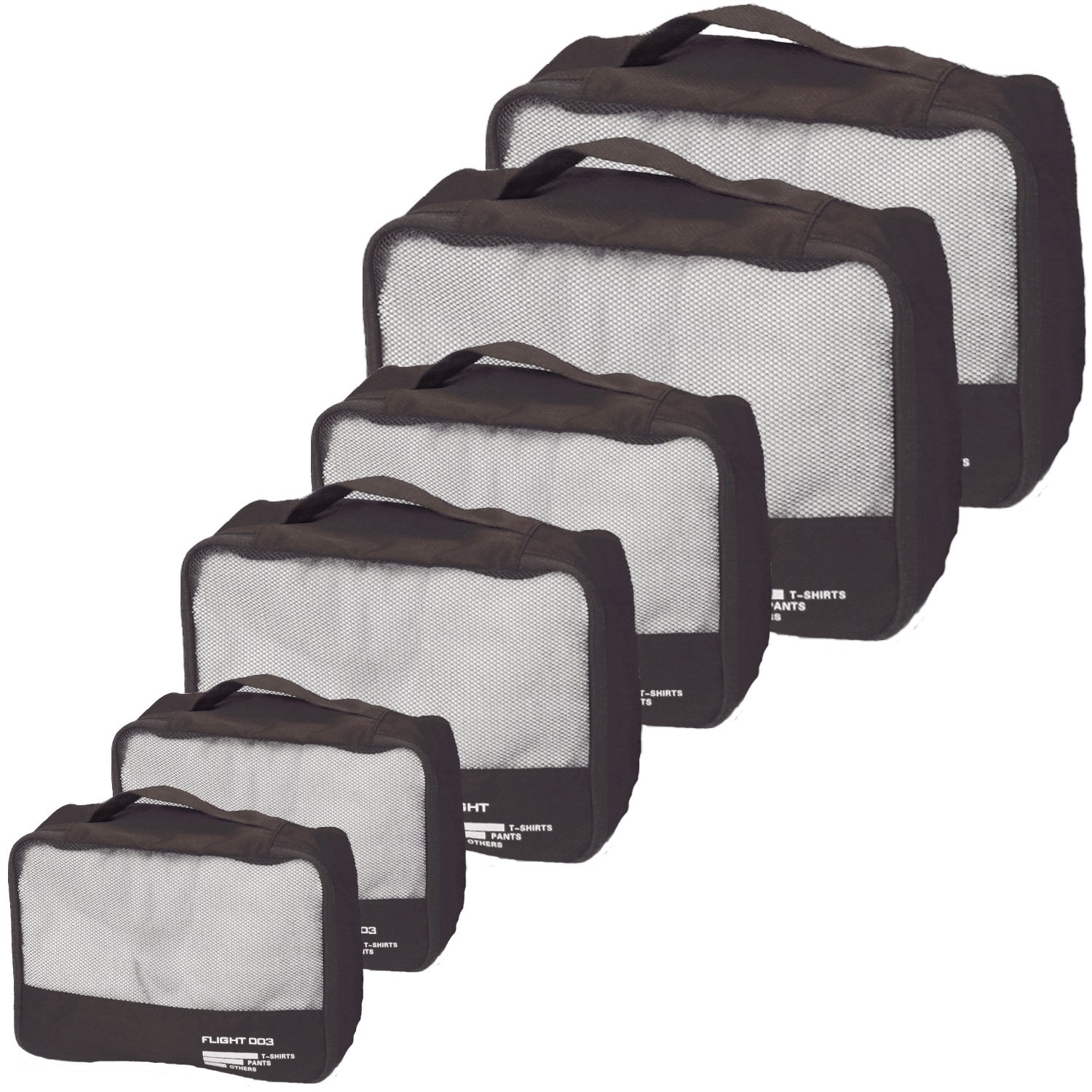 Premium Packing Cubes Set for Travel - 6-Piece Lightweight Luggage Organizers for Suitcases (Black) | Perfect for Business Trips, Vacations & Backpacking
