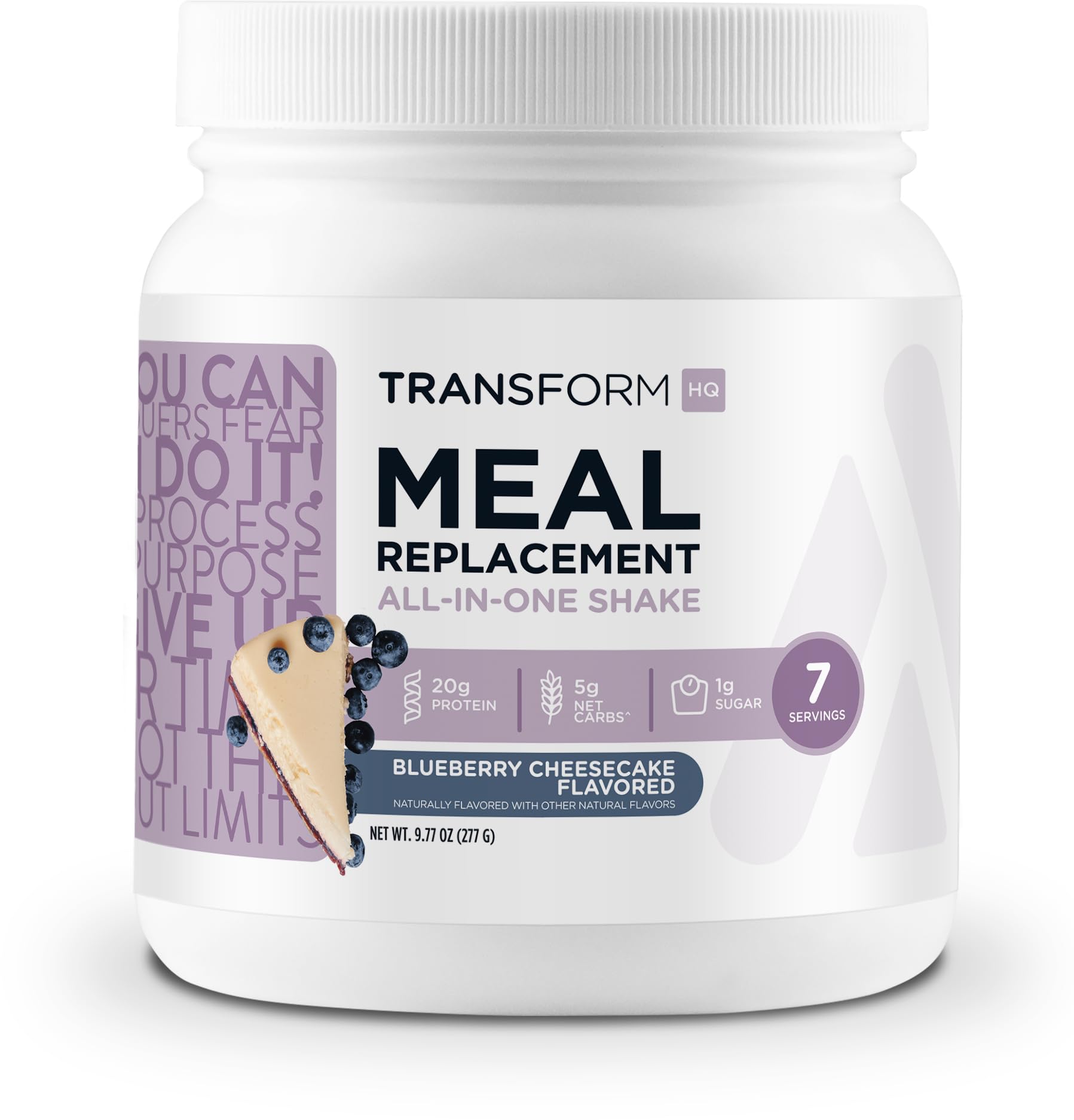 TransformHQ Meal Replacement Shake Powder - Blueberry Cheesecake Flavor, 7 Servings | Gluten Free, Non-GMO, High Protein | Perfect for Weight Loss, Post-Workout Recovery & Busy Lifestyles
