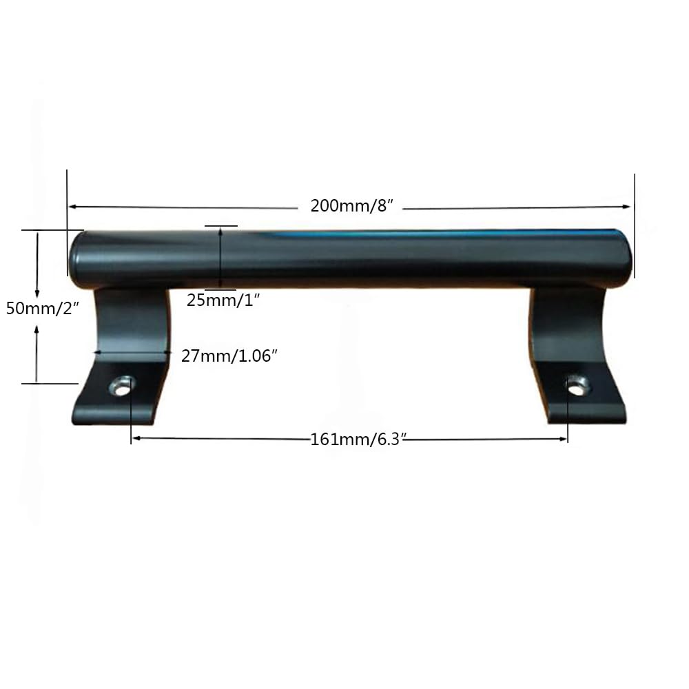KAFENDA 8-Inch Sliding Door Handle - Modern Black Aluminum Alloy Bathroom & Closet Door Pull - Durable Metal Cabinet Handle for Home, Office, and Commercial Spaces