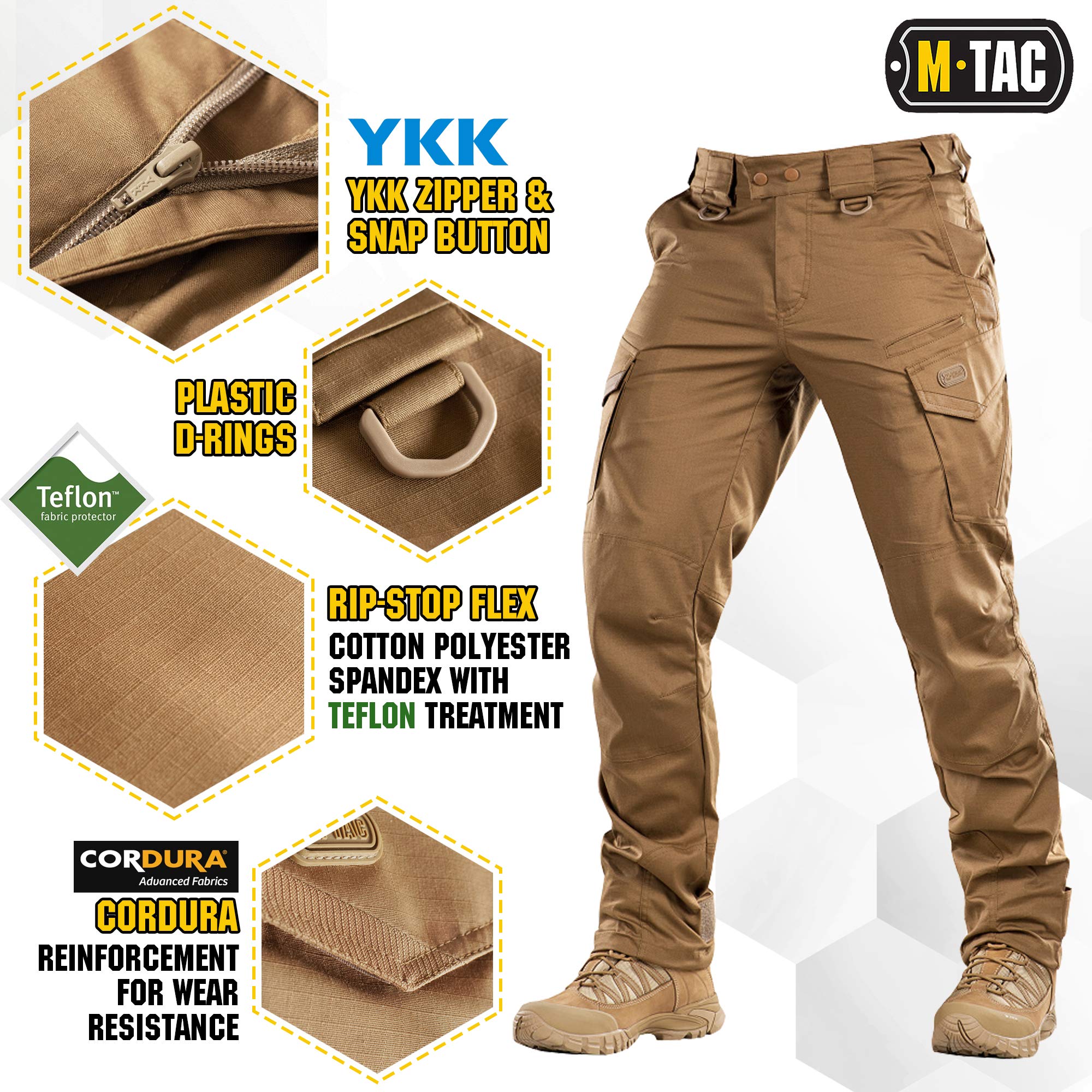 Aggressor Flex Men's Tactical Cargo Pants - Durable Cotton Work Pants with Multiple Pockets for Outdoor, Hiking & Military Use