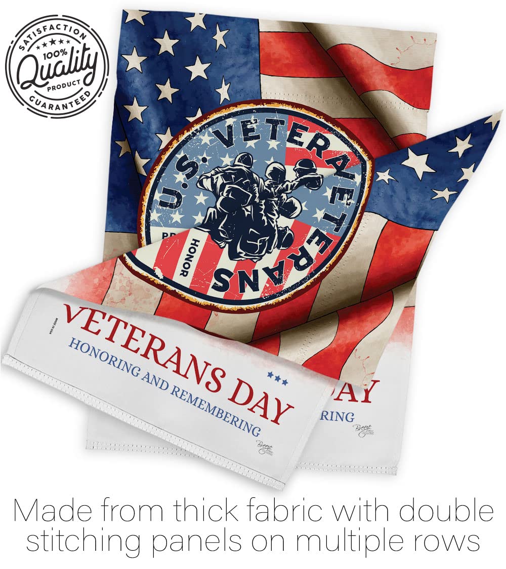 US Veterans Garden Flag Set - Double-Sided Military Yard Banner for Armed Forces Day & Home Decor