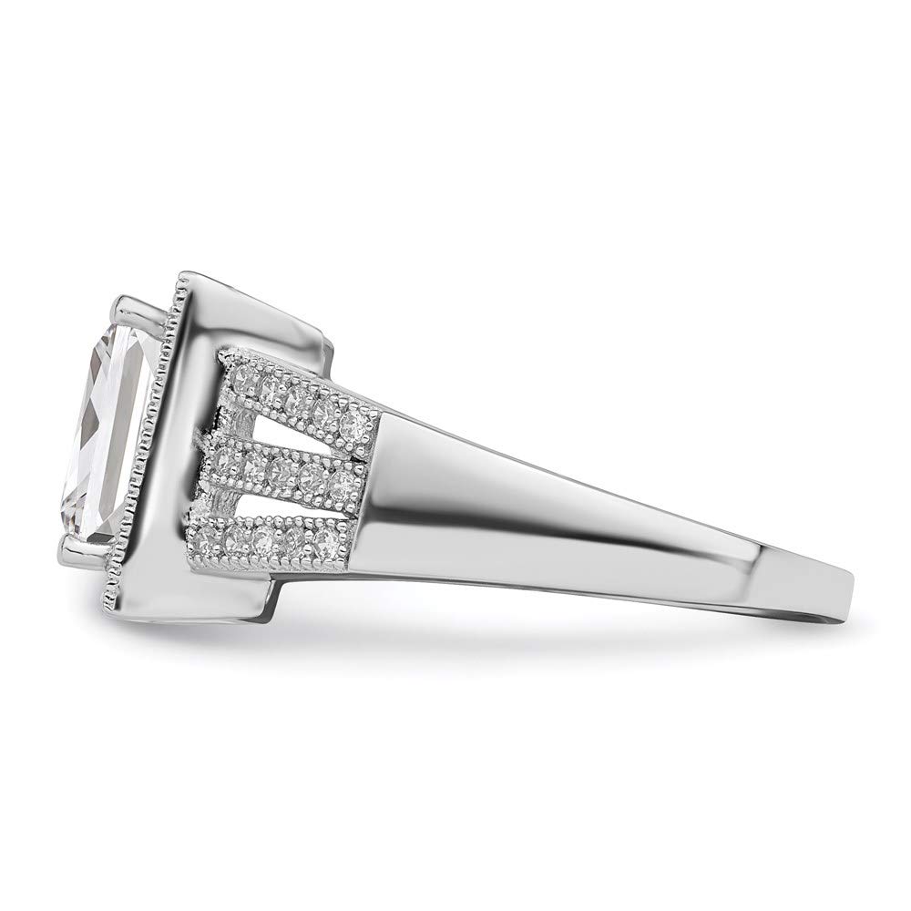 925 Sterling Silver Cubic Zirconia Ring for Women - Sparkling Embers Design, Elegant Fine Jewelry Gift for Her - Perfect for Anniversaries, Birthdays & Special Occasions