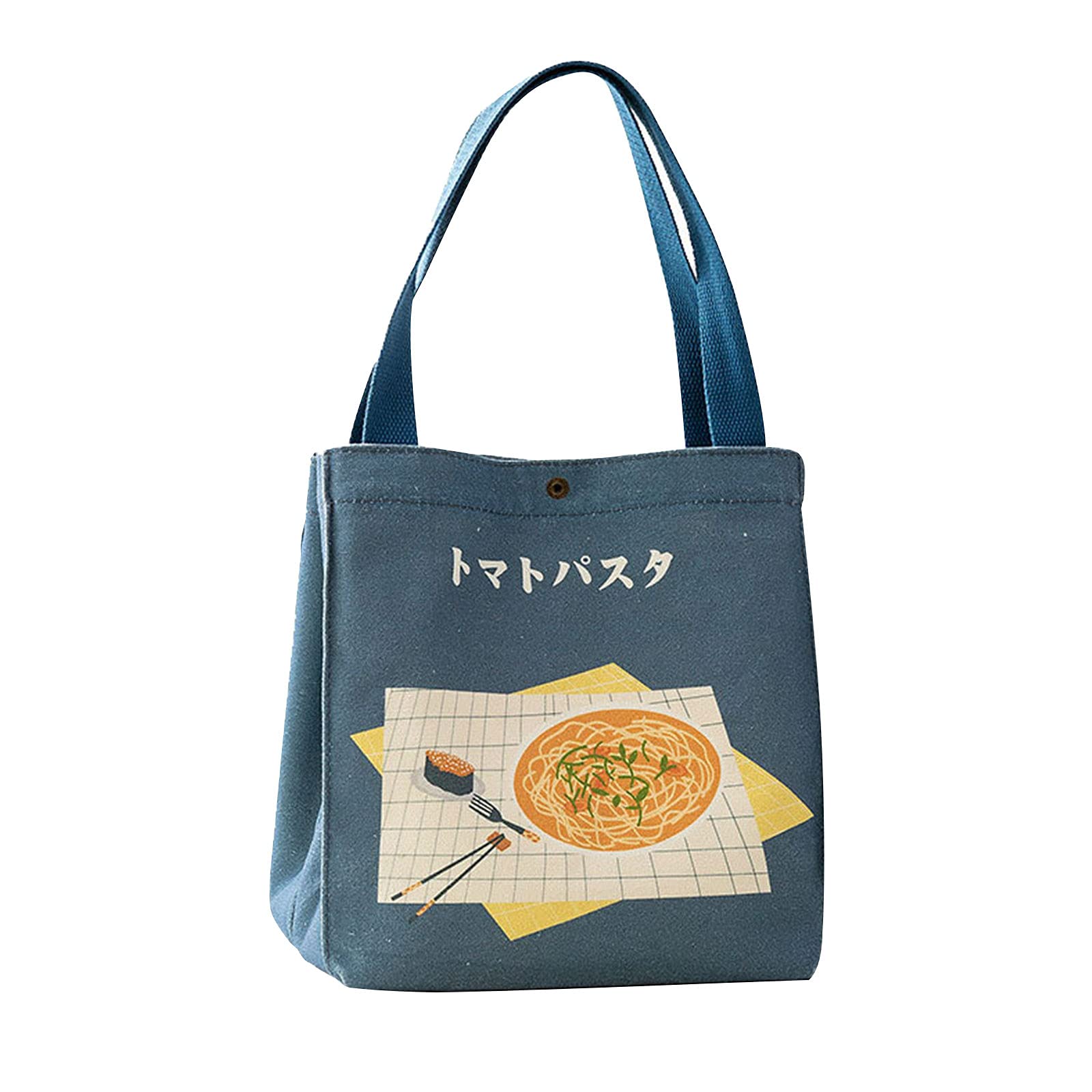 YJYdada Insulated Lunch Bag for Adults - Large Canvas Lunch Box with Waterproof Design, Portable & Durable for Work, School, Picnic - Blue Lunch Tote for Men & Women (Perfect for Office, Hiking & Outdoor Activities)