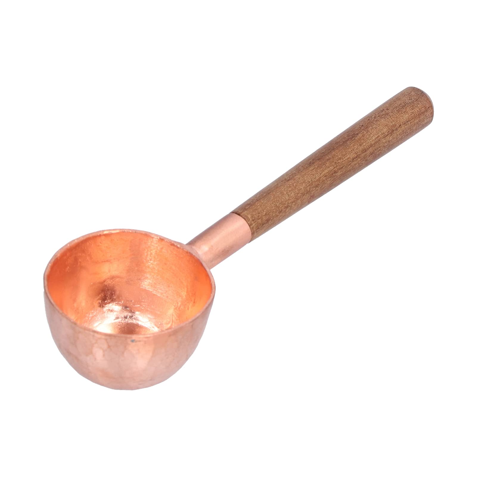 Premium Set of 2 Copper Measuring Spoons for Coffee Beans - Handcrafted Copper & Composite Wood Barista Tools - Perfect for Coffee Shops, Home Brewing & Gift Giving