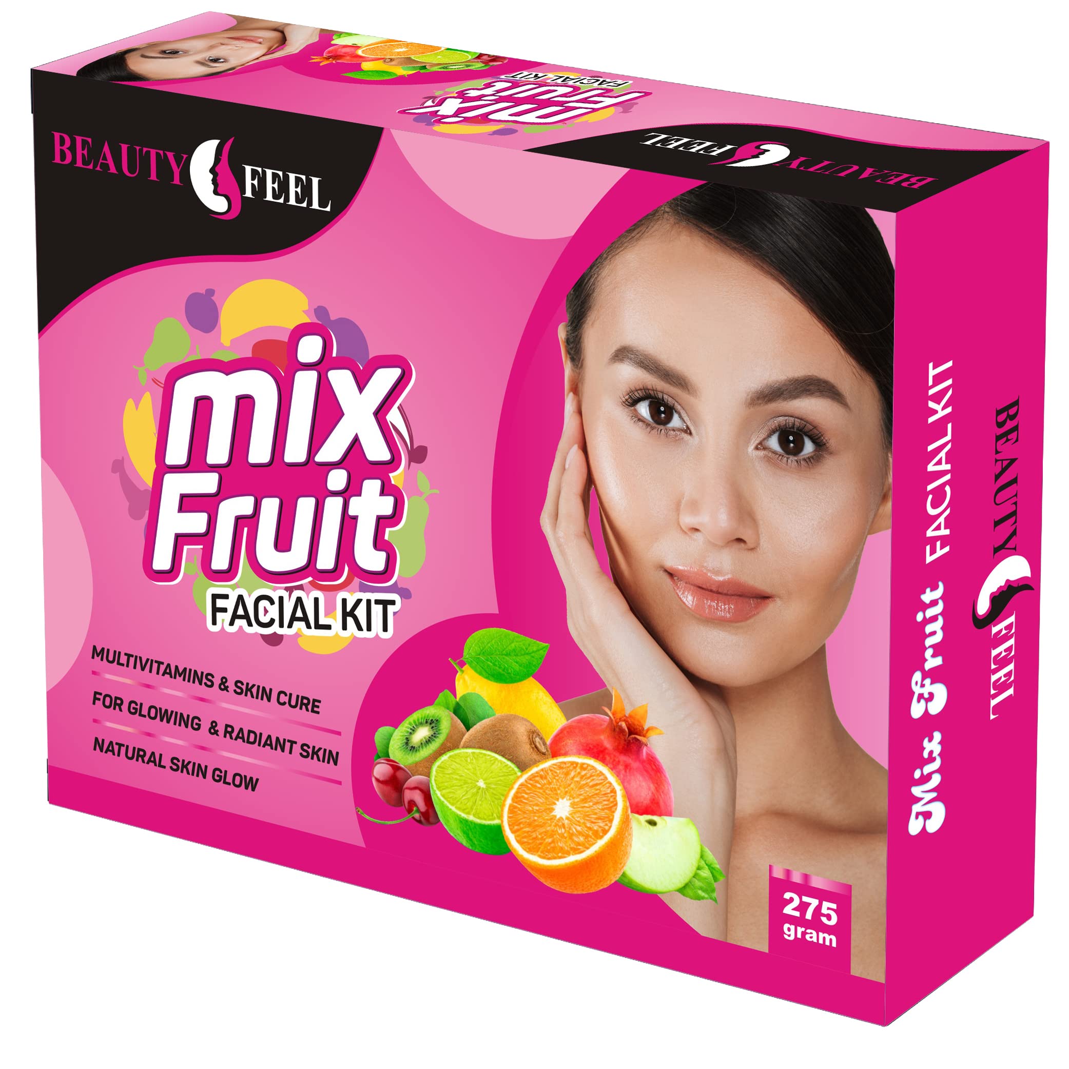Professional Vitamin C Brightening Facial Kit with Mixed Fruit Extracts - 5 Piece Set (275g) for Glowing Skin | Perfect for Daily Skincare & Spa Treatments