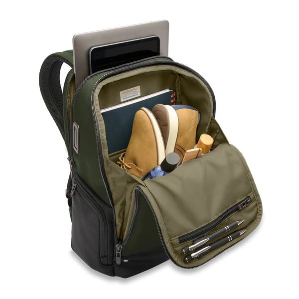Briggs & Riley HTA Medium Widemouth Backpack - Durable Travel Backpack for Work & Commuting, Laptop Compartment, Spacious Design - Perfect for Business Trips, College & Everyday Use