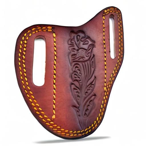 Custom Leather Sheath for Trapper & Hunting Knives - 100% Real Leather, Tan, Dual-Side Carry Design | Perfect for Outdoor Adventures, Camping & Bushcraft