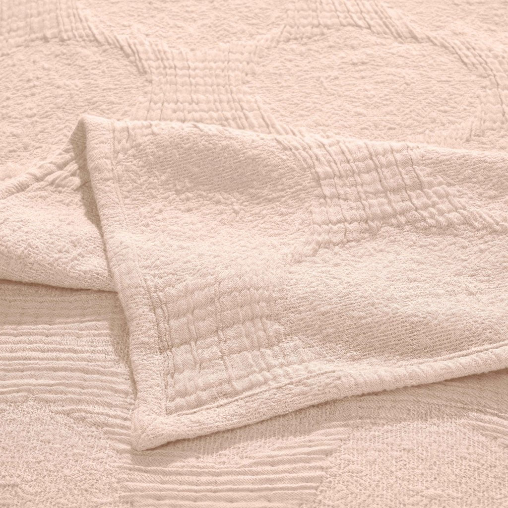 Tanta Cotton Medium Weight Crinkle Woven Coverlet - Soft & Breathable Bedspread for All Seasons | Perfect for Bedroom Decor, Guest Rooms & Cozy Home Styling