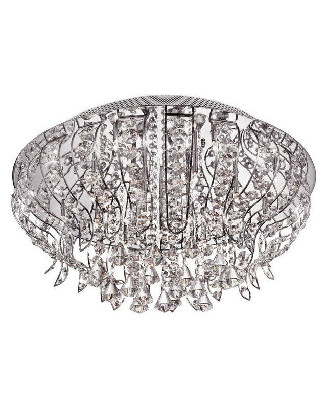 Trans Globe Lighting MDN 925 19-Light Flush Mount Ceiling Fixture in Polished Chrome - Modern Lighting for Living Room, Bedroom & Dining Room