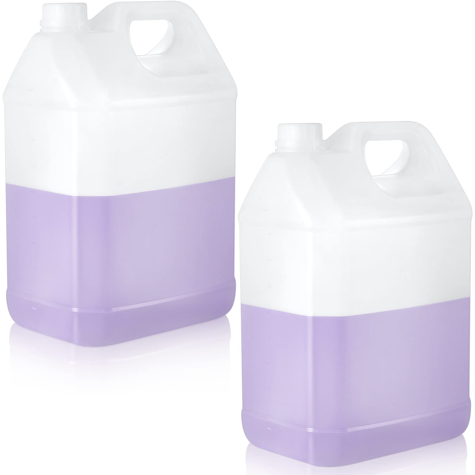 2 Pack 2.5 Gallon White HDPE Plastic Storage Jugs with Lids & F-Style Handle - Food Grade Water Containers for Water, Juice, Oil, Chemicals - Perfect for Home, Restaurant, Camping & Emergency Storage