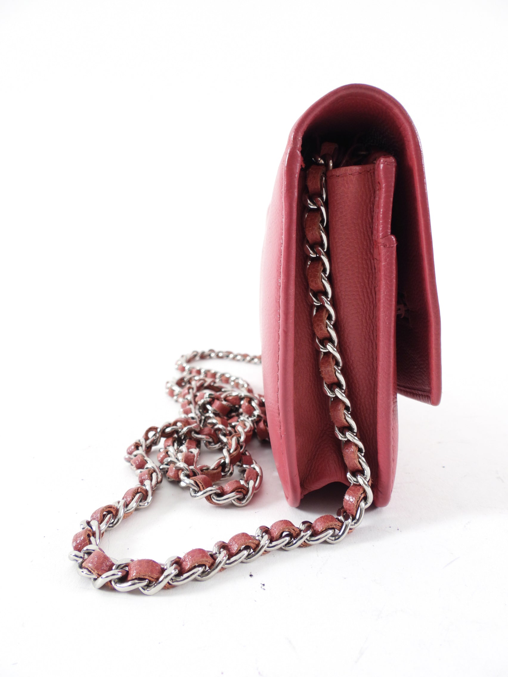 Chanel Dark Quartz Pink Sevruga Leather Wallet on Chain - Luxury Crossbody Bag for Women, Perfect for Parties & Evening Events