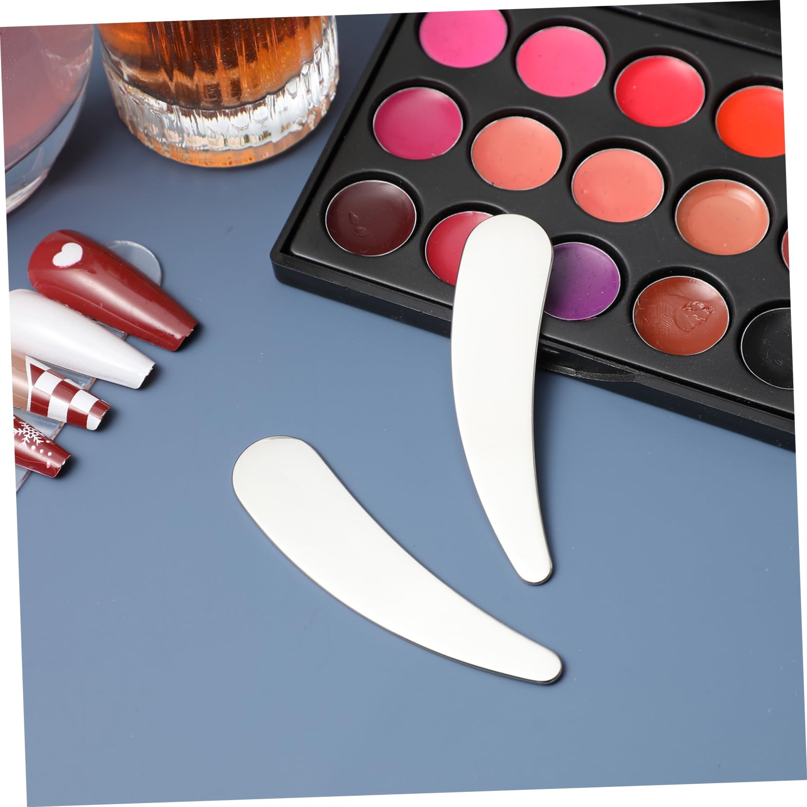 NOLITOY Stainless Steel Skincare Spatula Set - 3-Piece Mini Beauty Tool for Face Cream, Cosmetic Scoop & Makeup Application | Perfect for Jars, Bottles & Travel Kit