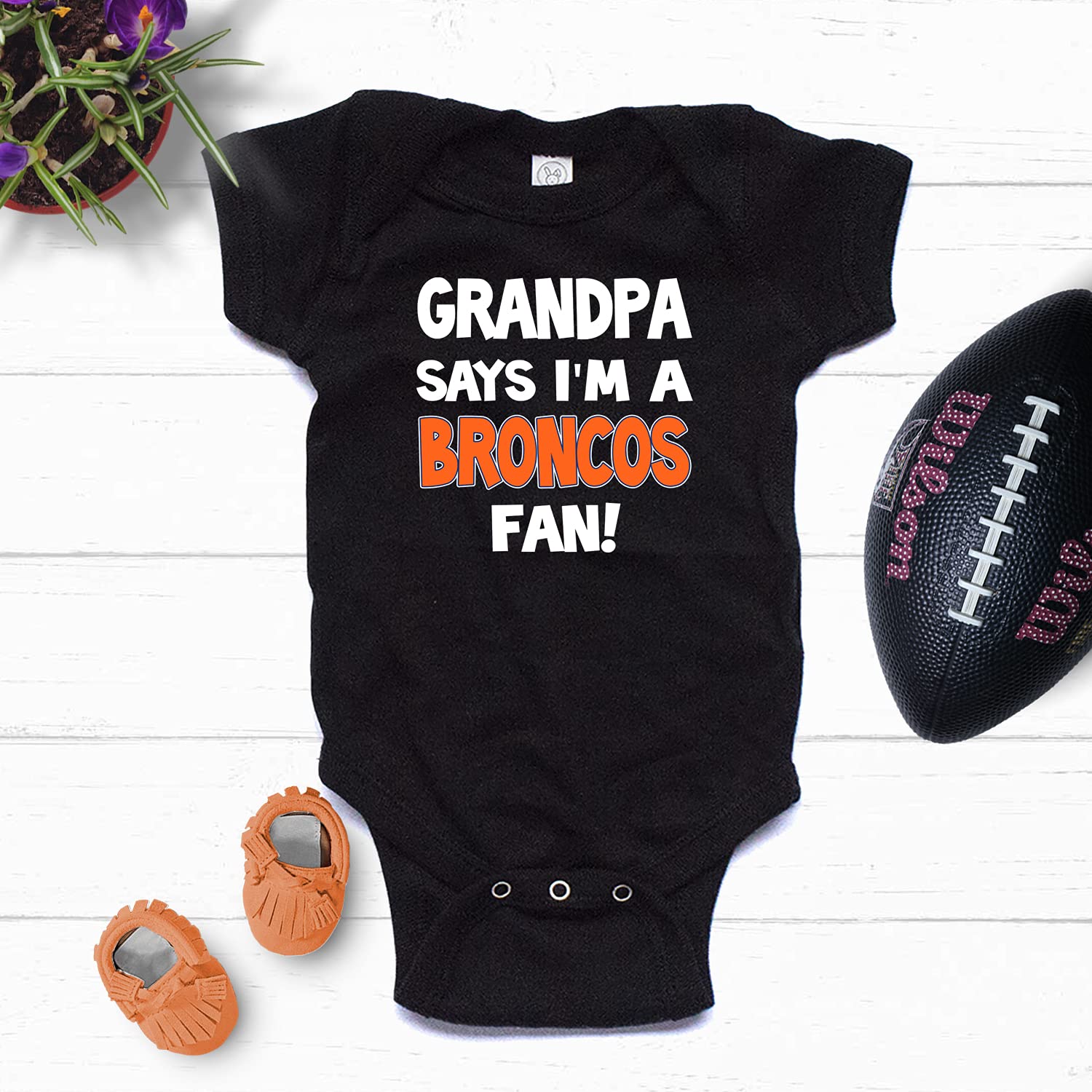 Denver Broncos Fan Baby Bodysuit - Cute NFL Football Onesie for Newborns & Infants - Perfect for Game Day, Family Photos & Broncos Pride