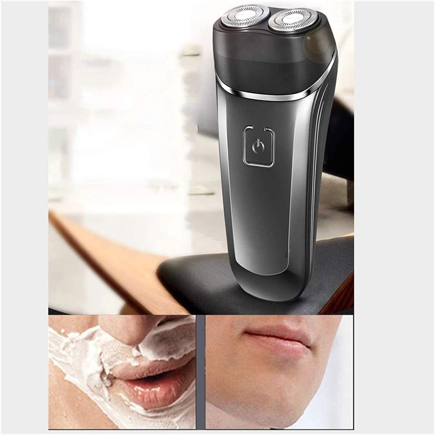 Men's Electric Shaver - Waterproof Rotary Shaver for Dry/Wet Use, USB Rechargeable Cordless Facial Hair Trimmer, Portable Travel Shaver | Perfect for Home, Gym & Business Trips