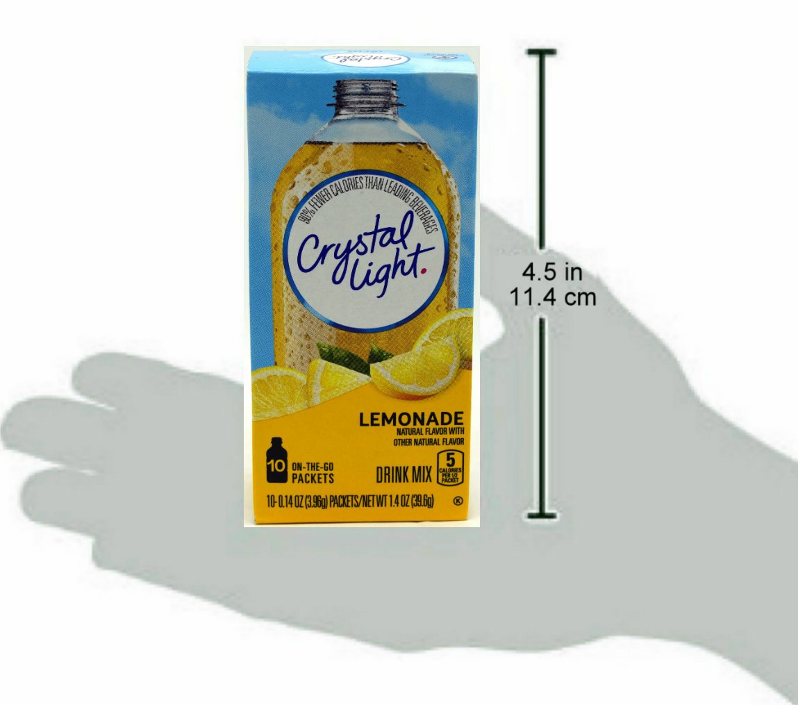 Crystal Light On The Go Natural Lemonade Drink Mix - 10 Packets per Box (Pack of 30) | Sugar-Free & Low-Calorie Powdered Beverage for Hydration | Perfect for Travel, Gym & Office