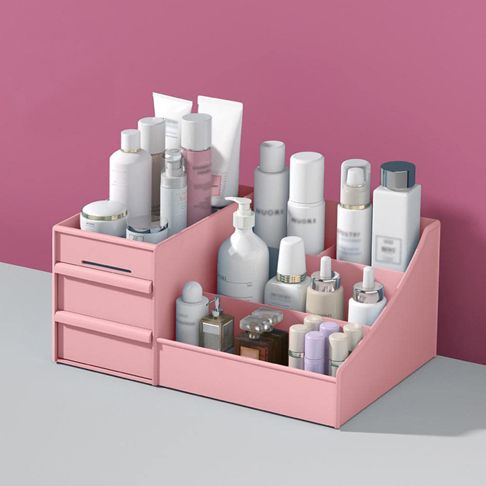 JINYISI Makeup Organizer with Drawers - Cosmetic Storage Organizer for Countertop | Vanity, Bathroom & Travel Makeup Organization