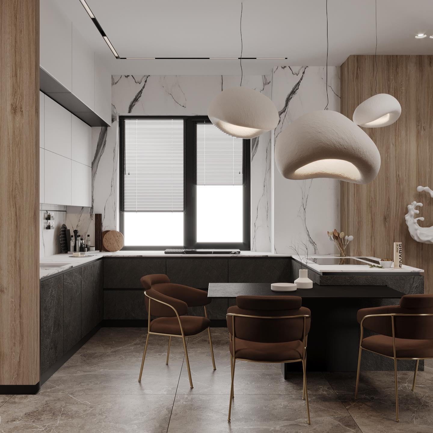 Cloud Pendant Light - Modern B-Shaped Hanging Lamp for Kitchen Island, Dining Room, or Bedroom Lighting