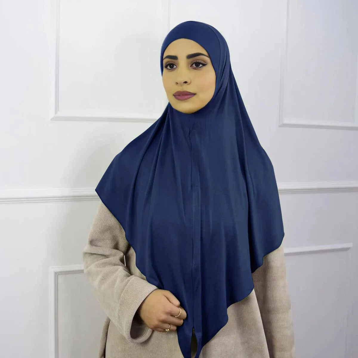Zipper Khimar Scarf #24933 - Modest Islamic Prayer Hijab for Women - Perfect for Daily Wear, Prayer, and Special Occasions
