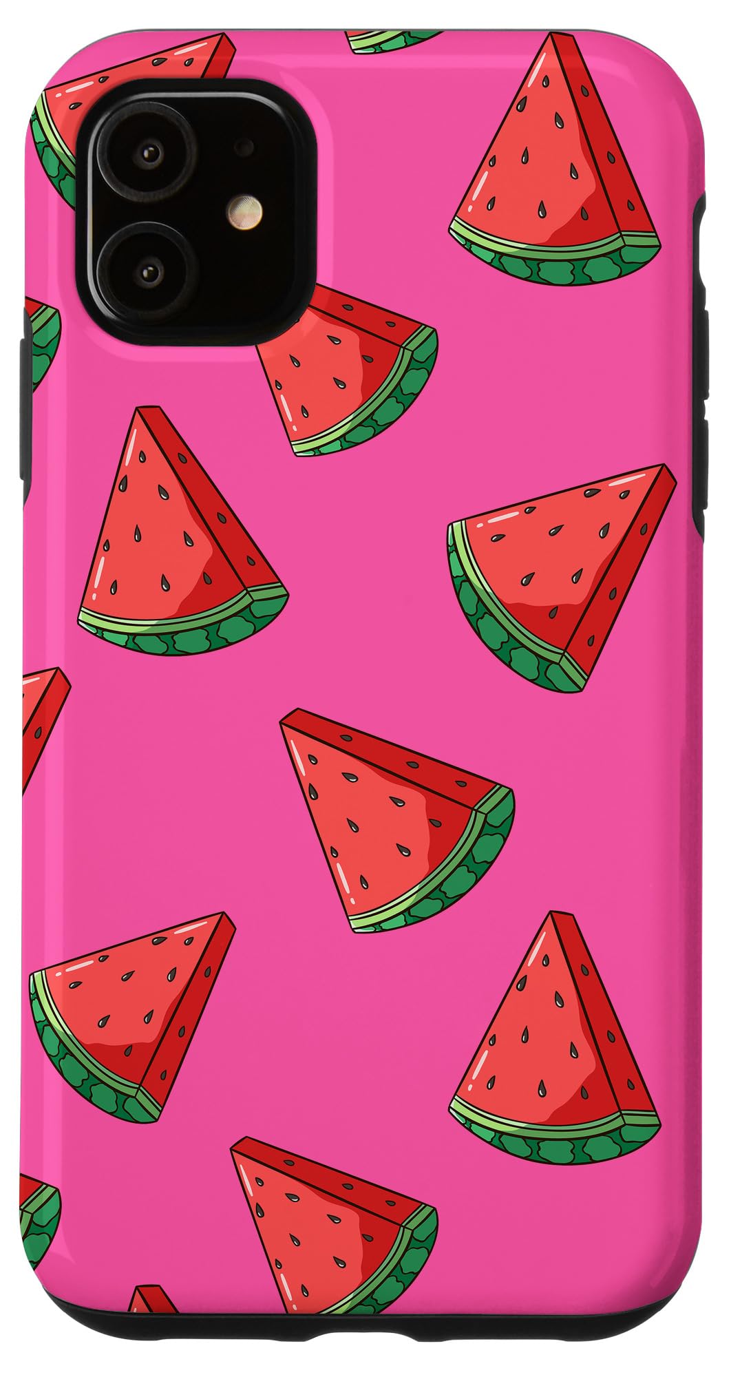 iPhone 11 Case - Cute Hot Pink Watermelon Pattern Protective Cover - Durable Slim Fit Shockproof Phone Case for Women Girls - Perfect for Summer, Beach, Pool Party & Everyday Use