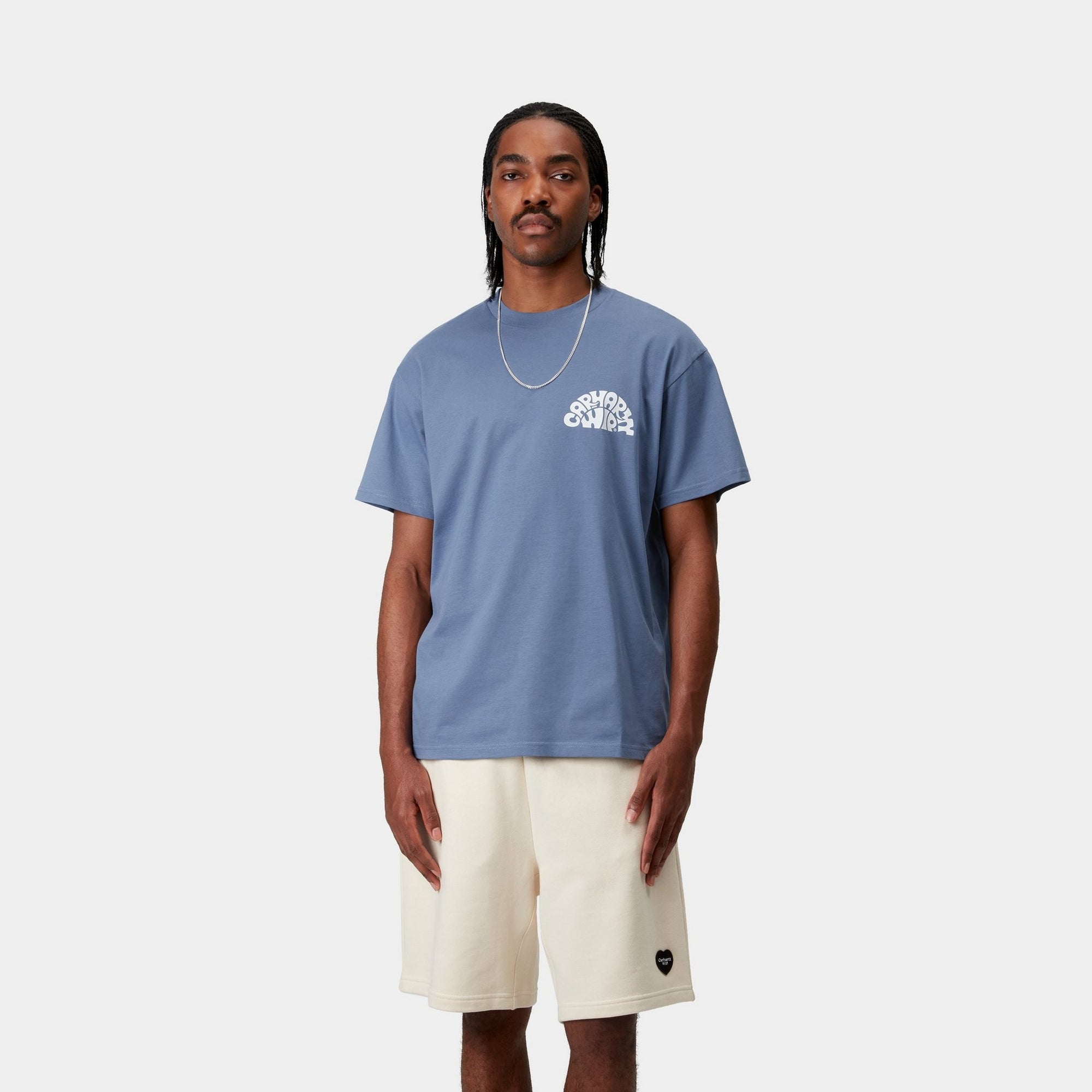 Jazzy T-Shirt for Women - Blue Iris & White Cotton Tee | Casual Wear, Street Style, Everyday Outfit