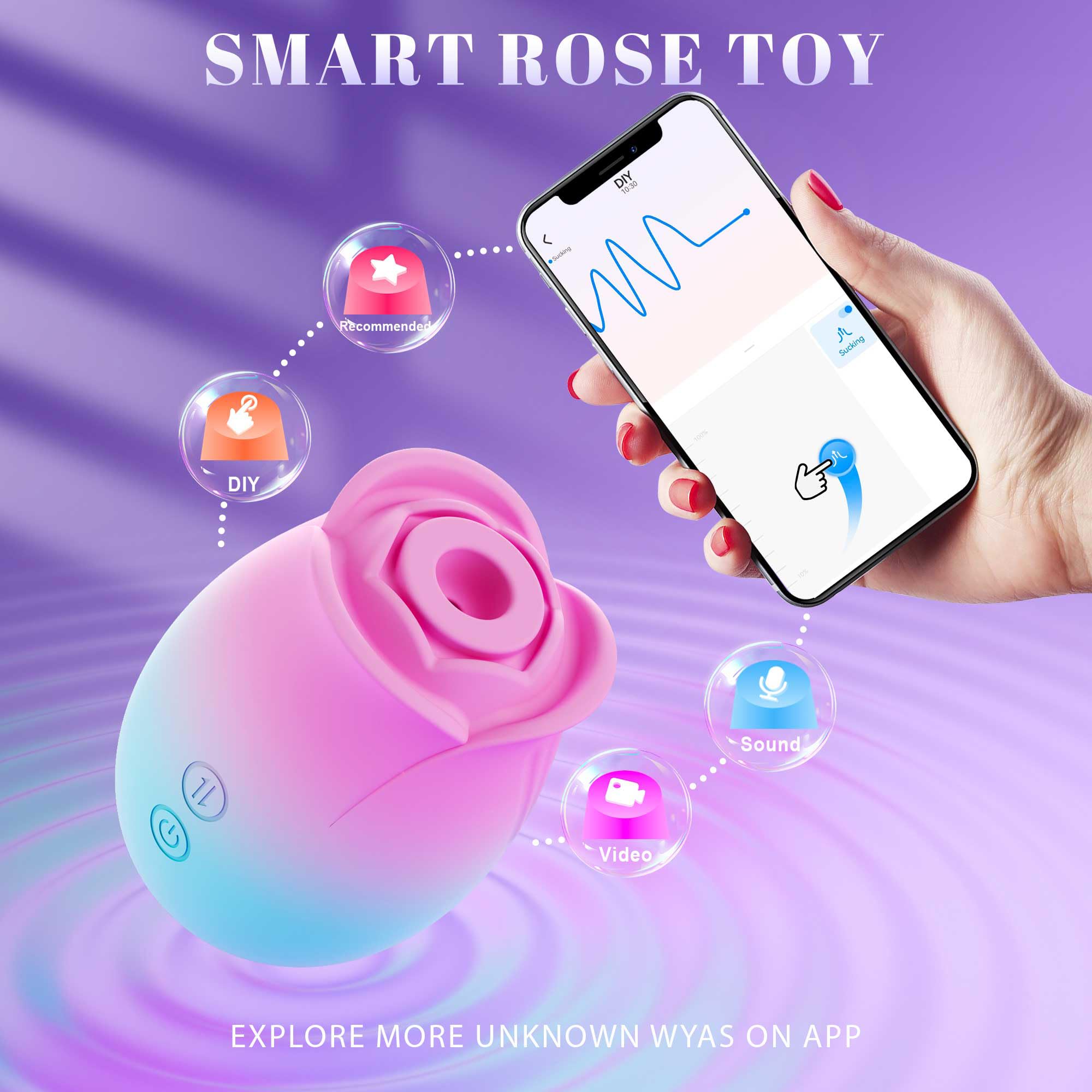 Premium Rose Vibrator for Women - 9 Suction Modes Clitoral & G-Spot Stimulator, Rechargeable Adult Toy for Couples & Solo Play - Perfect for Sensual Massage, Foreplay and Intimate Moments