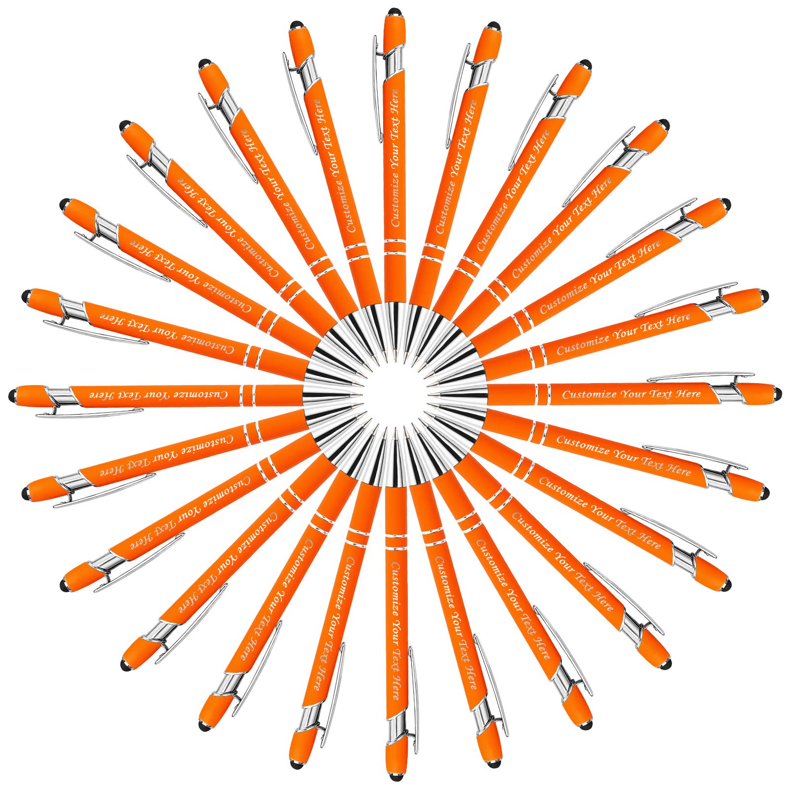 168PCS Personalized Pens Bulk with Stylus Tip - Custom Engraved Ballpoint Pens for Office, School & Gifts - Soft Touch Writing, Free Name Printing (Black Ink) - Perfect for Christmas, Graduation, Anniversary & Corporate Events