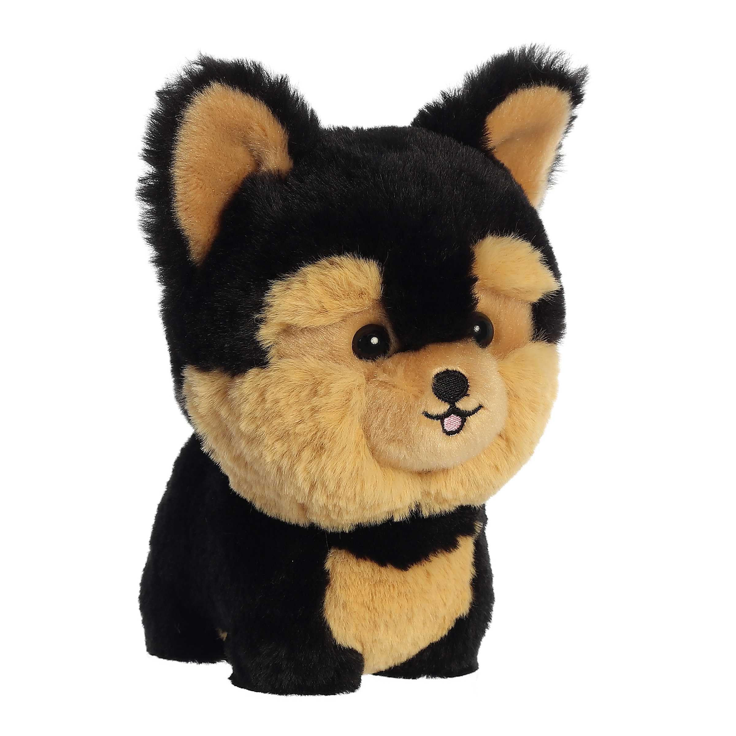 Aurora® Playful Teddy Pets™ Yorkie Stuffed Animal - Soft Plush Toy Dog with Unique Design, 6.5 Inch Black Stuffed Animal for Kids - Perfect for Cuddling, Gift Giving, and Nursery Decor