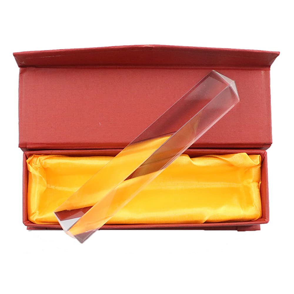 10cm Optical Glass Triangular Prism - Right Angle Physics Prism for Light Refraction Experiments, Science Classroom Demonstrations & Rainbow Photography