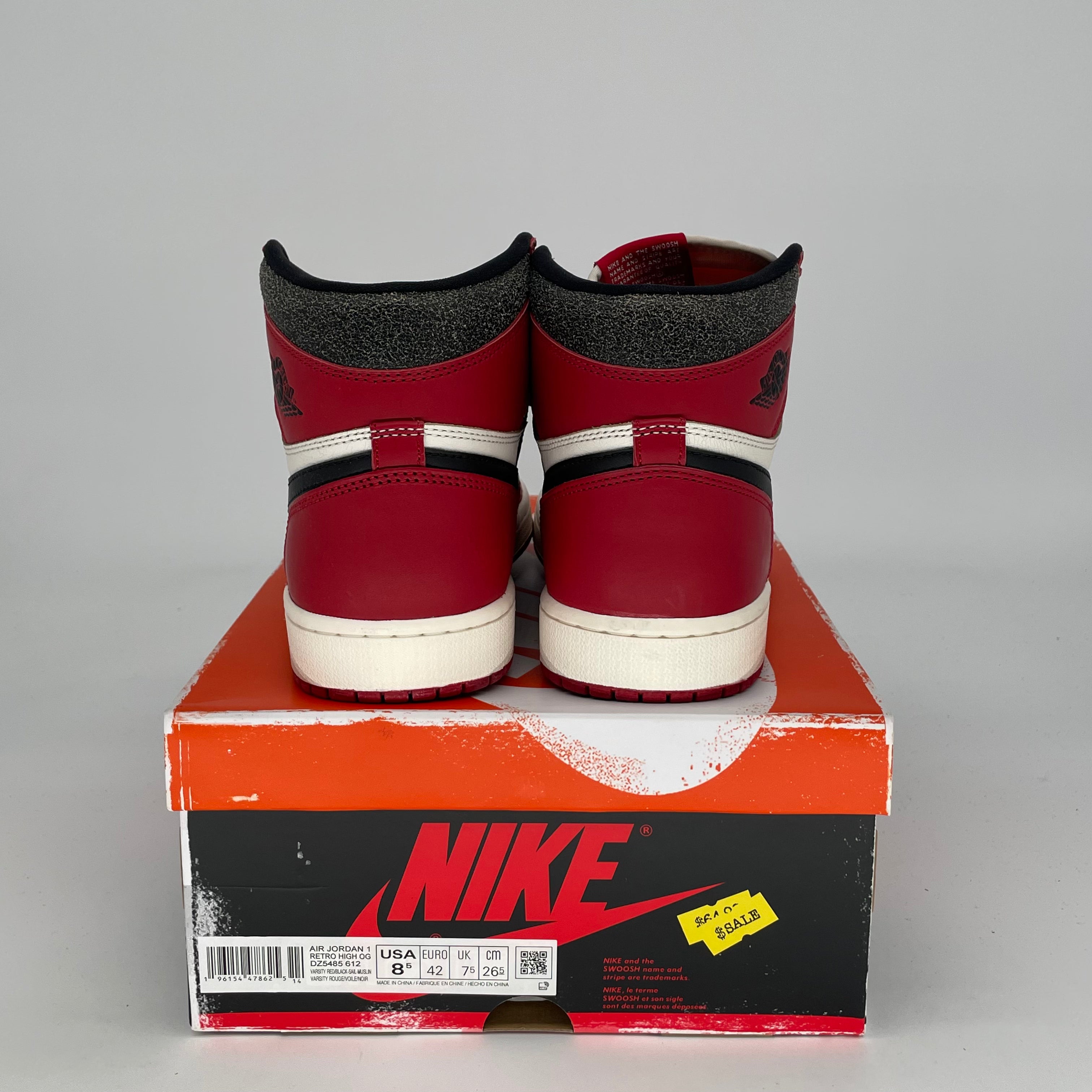 Original Air Jordan 1 Chicago Lost and Found Sneakers - Size 8.5/10W (DZ5485-612) - Retro Basketball Shoes for Men & Women - Perfect for Streetwear, Collecting & Casual Wear