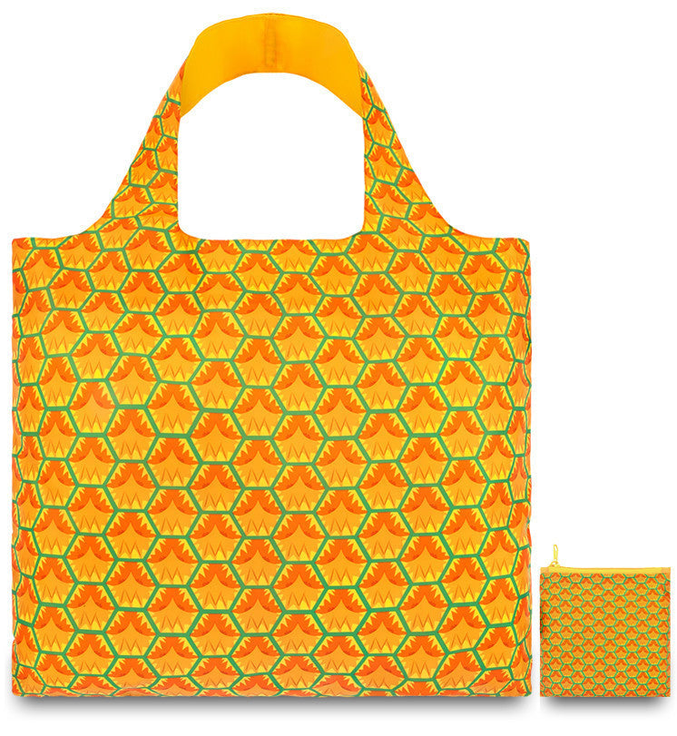 LOQI Tote Bag FRUTTI Collection - Reusable Shopping Bag with Vibrant Fruit Print - Perfect for Groceries, Beach, Travel & Everyday Use
