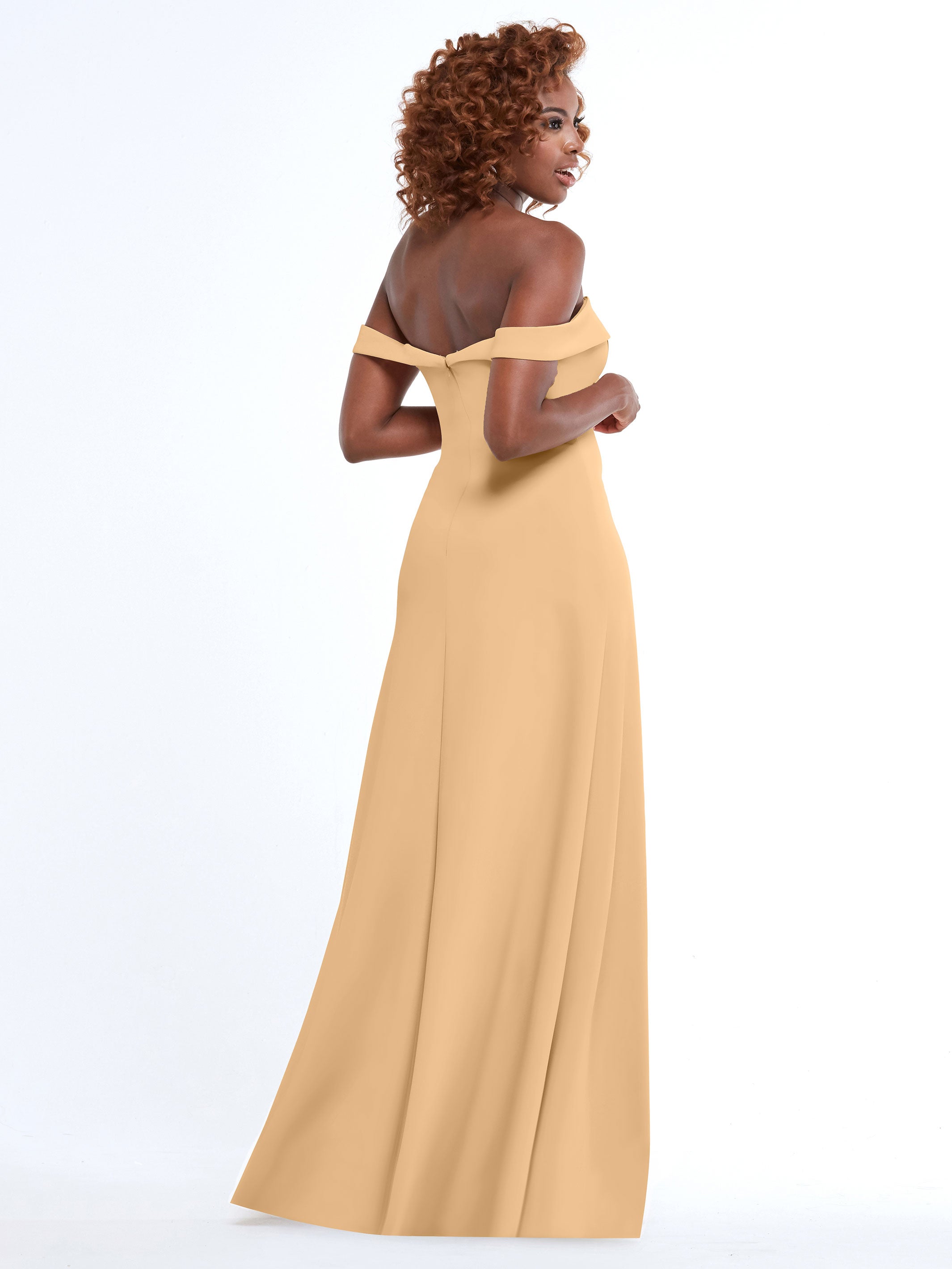 Off Shoulder Double Knit A-Line Bridesmaid Dress - Elegant & Comfortable for Weddings, Parties & Formal Events
