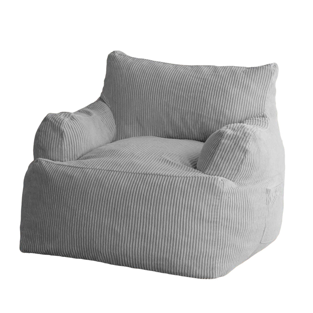 MAXYOYO Giant Bean Bag Chair - Oversized Stuffed Bean Bag Couch for Living Room, Bedroom & Game Room - Ultra Soft Grey Memory Foam Lounger - Perfect for Relaxing, Gaming & Movie Nights