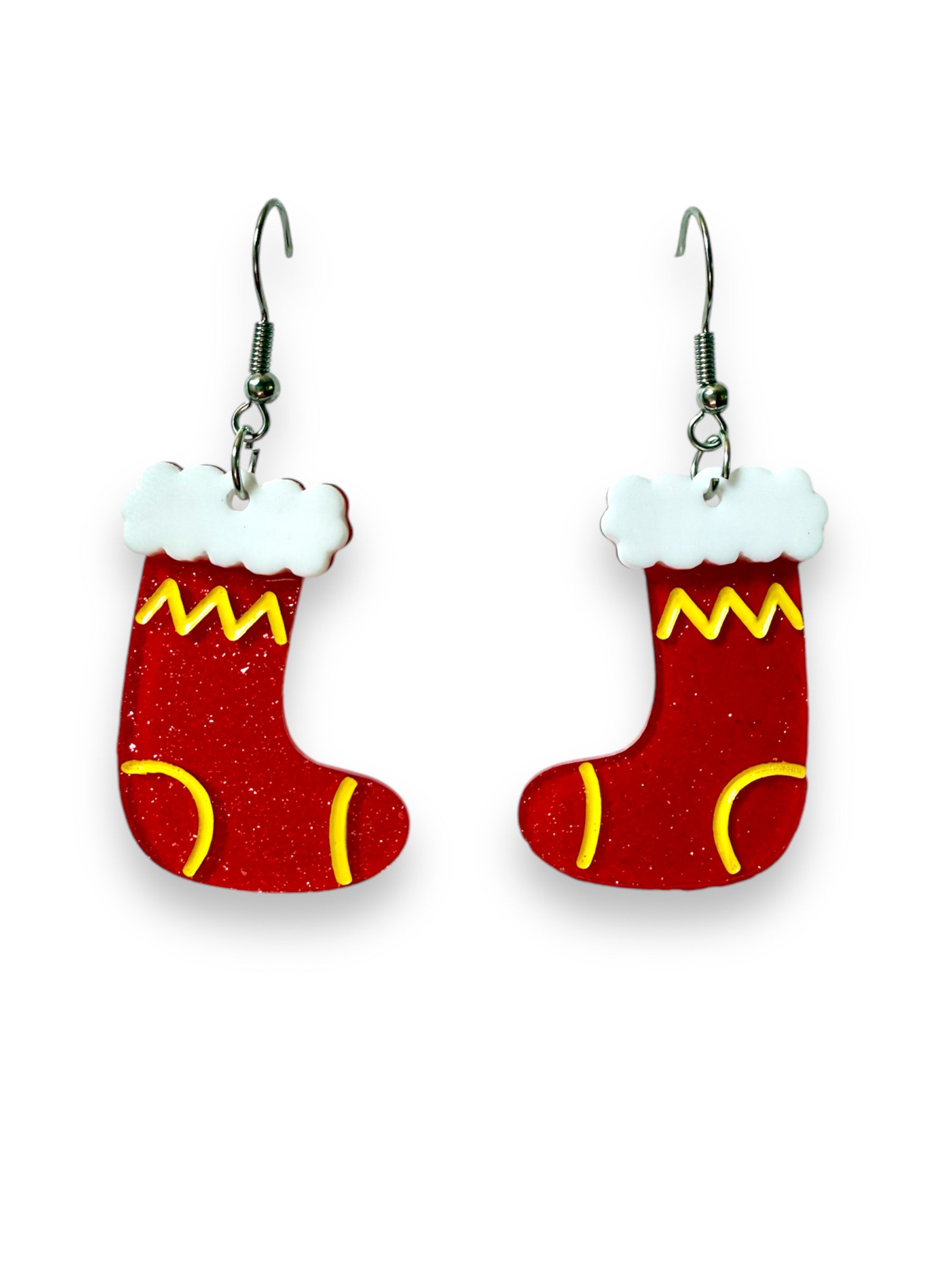 Christmas Stocking Drop Earrings for Women - Festive Holiday Jewelry Gift - Perfect for Christmas Parties & Gift Exchanges