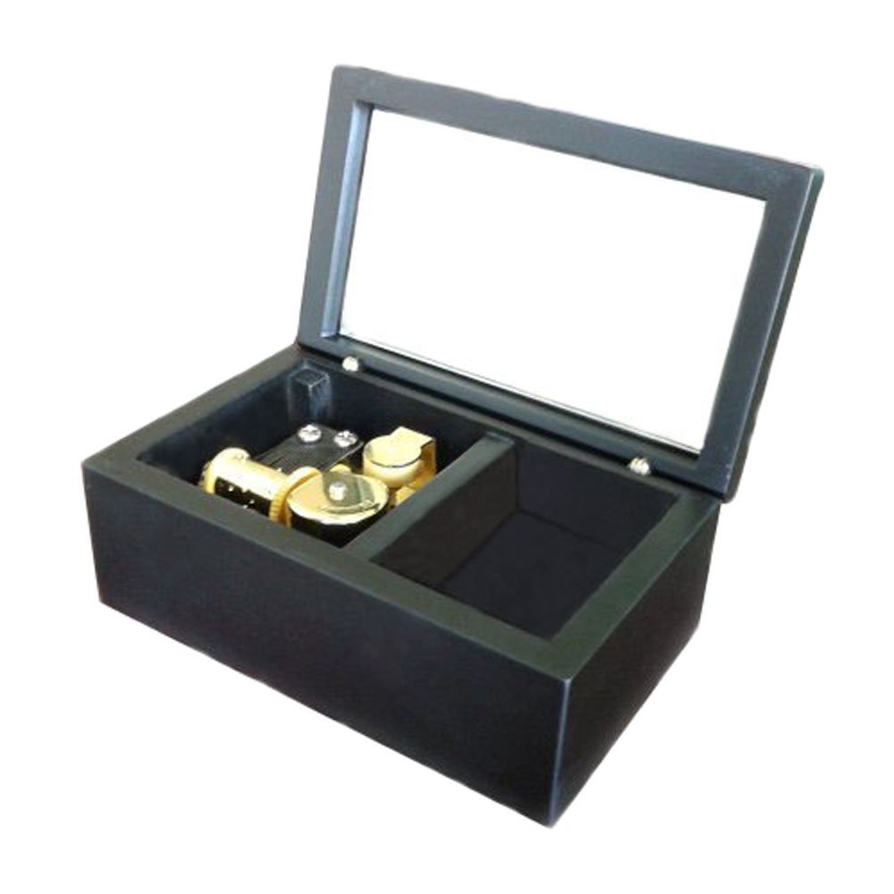 Wind-Up Wooden Musical Box - Small Storage Music Box with Gold-Plated Movement, Blue Danube Melody - Perfect Gift for Anniversaries, Weddings & Home Decor