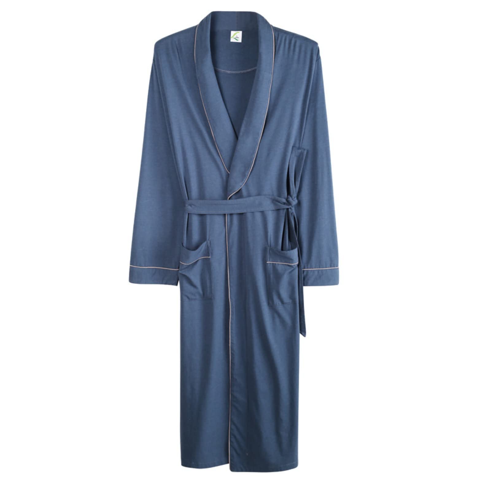Aeyridepor Men's Cotton Modal Nightgown - Soft Plus Size Cardigan Pajama Set for Lounge, Sleep & Home Comfort - Cozy Bathrobe for Relaxation & Spa Days