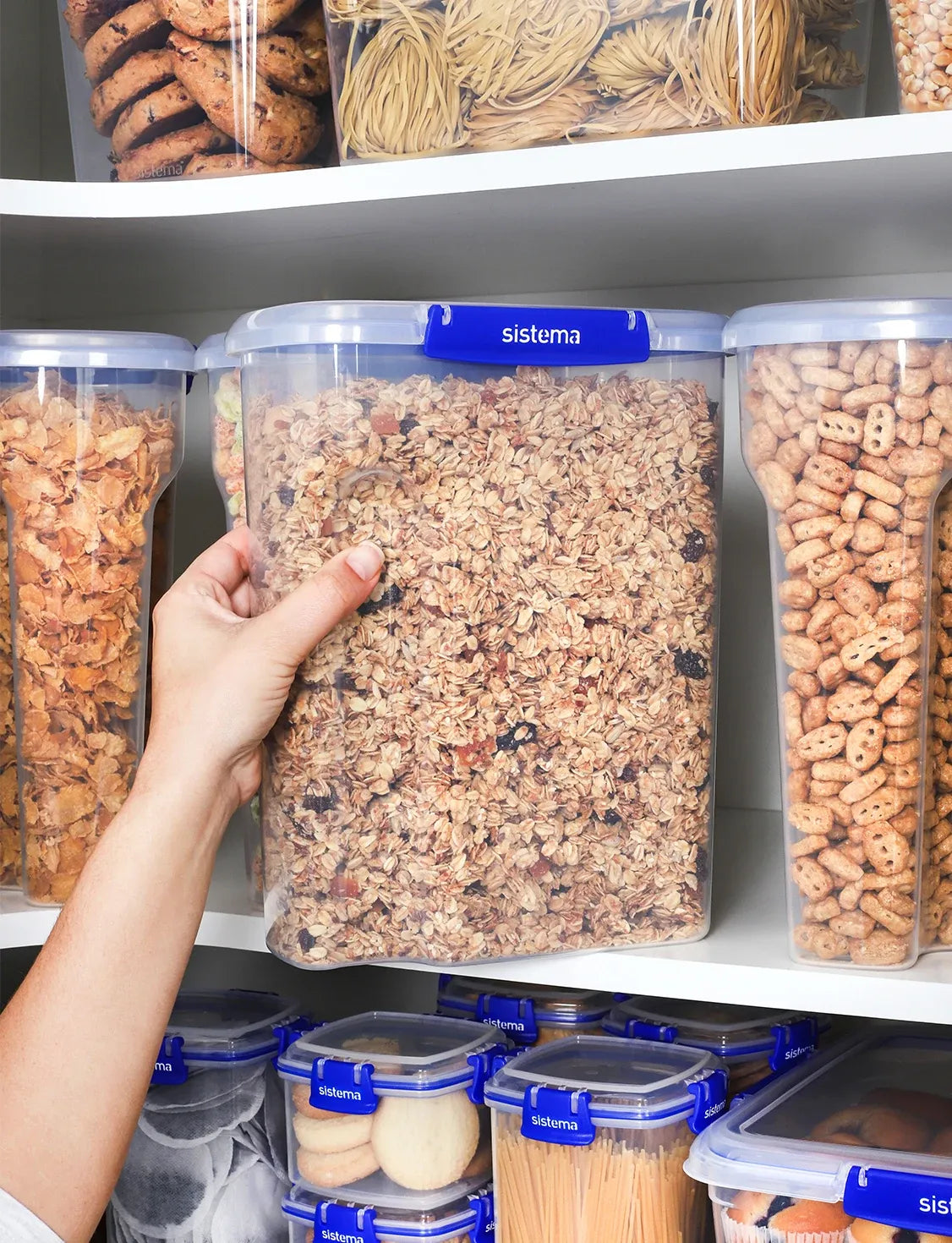 KLIP IT PLUS 4.2L Airtight Cereal Storage Container - Dark Blue Food Saver for Kitchen Pantry Organization & Bulk Food Storage