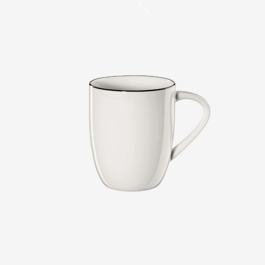 Asa Germany Ligne Noire Coffee Mug - Elegant Black Line Ceramic Cup for Tea, Espresso & Hot Drinks - Perfect for Home, Office & Gift Giving