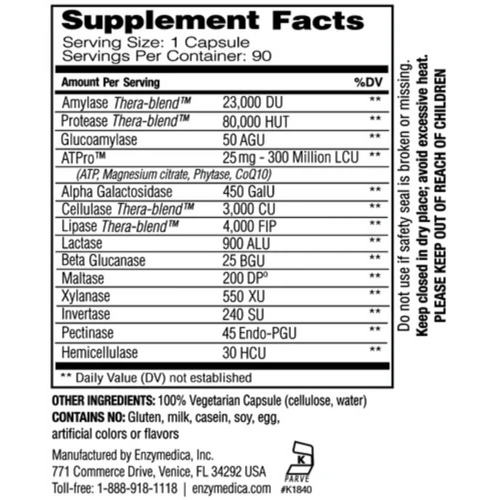 Enzymedica Digest Gold 120 Capsules - Premium Digestive Enzyme Supplement for Gut Health & Digestion Support - Ideal for Bloating, Gas Relief & Food Intolerance