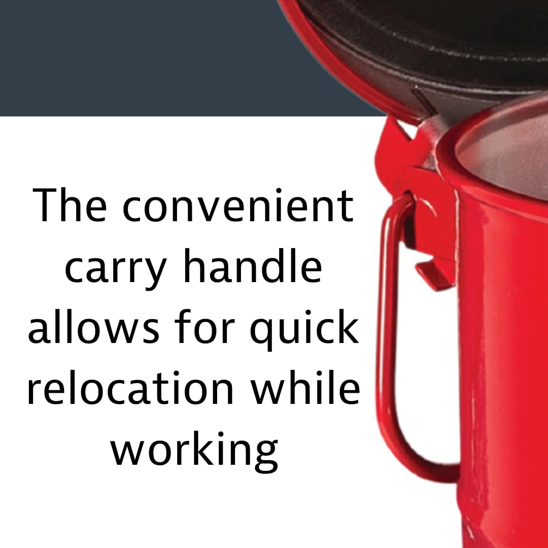 Justrite 21 Gallon Galvanized Steel Oily Waste Can with Self-Closing Lid - 23.5