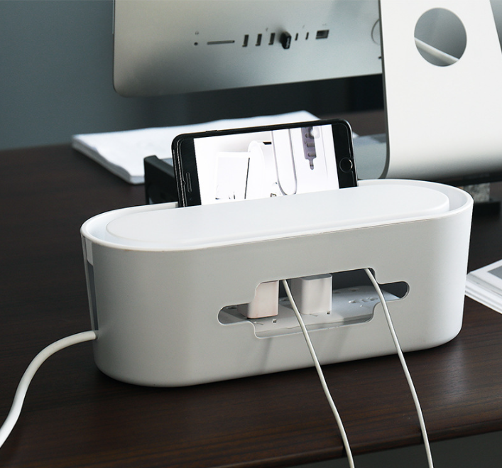 Cable Management Box - Large Cord Organizer for Home & Office - Hide Wires & Cables Neatly - Perfect for TV Stand, Desk, and Entertainment Center Organization
