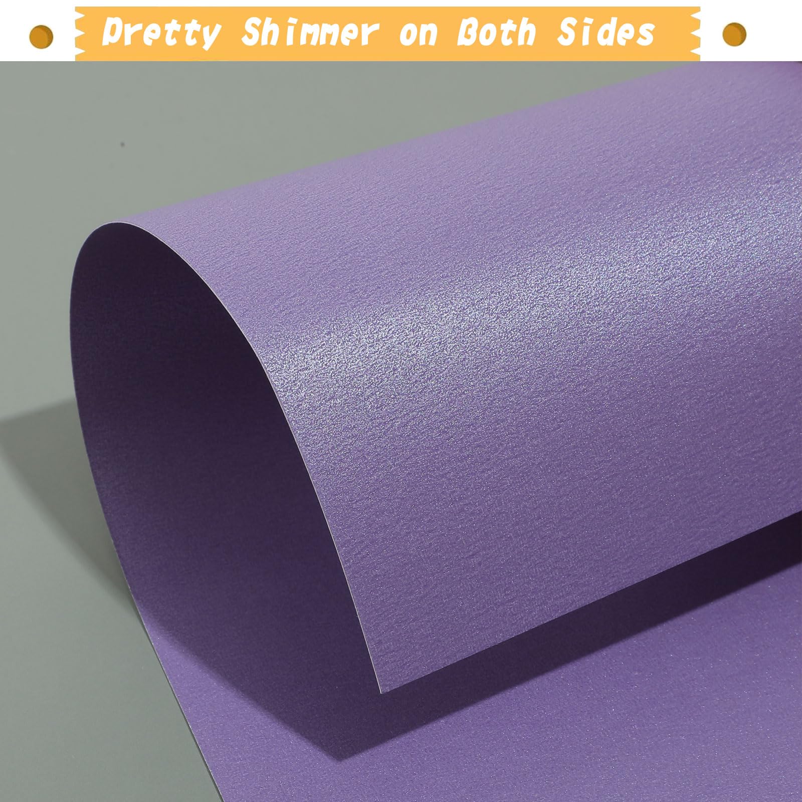 120 Sheets Purple Shimmer Cardstock Paper 8.5 x 11 Inch, 250gsm/92lb Double Sided Metallic Pearlescent Paper for Invitations, Certificates, Crafts, DIY Cards - Perfect for Wedding Invites, Scrapbooking & Gift Wrapping