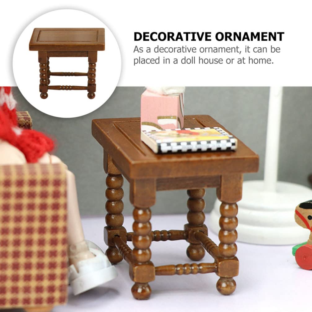 Mini Wooden Nightstand with Drawer - Cute Dollhouse Bedside Table for Kids Room, Tiny Furniture for Miniature Scenes, DIY Dollhouse Decor & Home Accessories - Perfect for Bedroom, Playroom & Collectible Displays