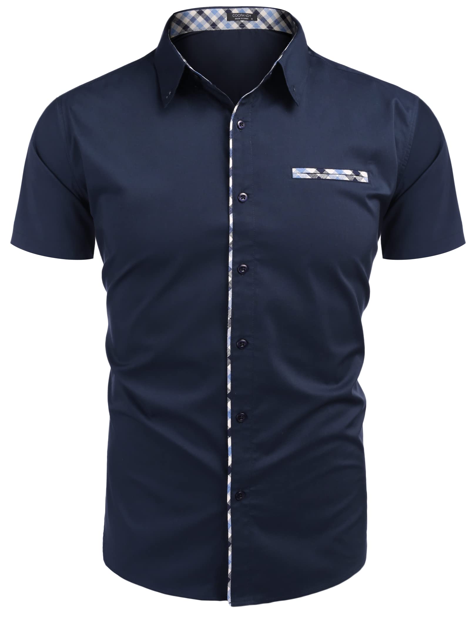 COOFANDY Men's Slim Fit Long Sleeve Button Down Shirt | Casual Contrast Dress Shirt for Office, Date Night & Business Meetings | Fashionable Button Up Shirt for Men