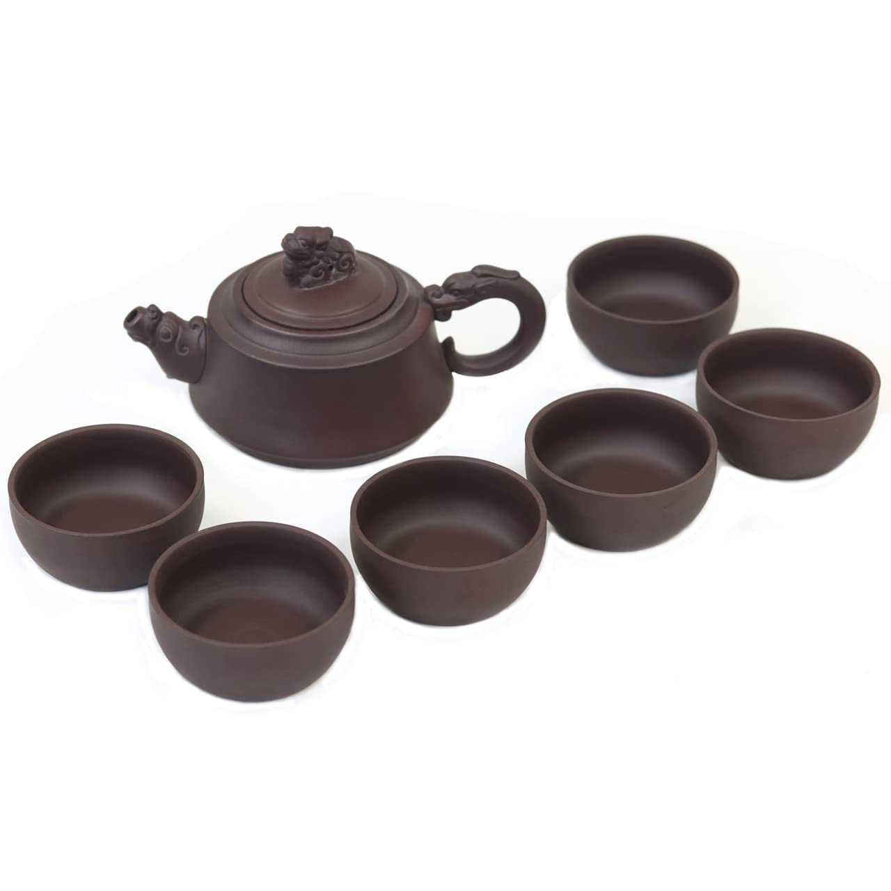 Premium 7-Piece Gongfu Tea Set with Zisha Clay Teapot & 6 Cups - Elegant Chinese Ceramic Tea Ceremony Gift Box (Pi Xiu Design) - Perfect for Home Tea Brewing, Office Relaxation & Traditional Chinese Tea Parties