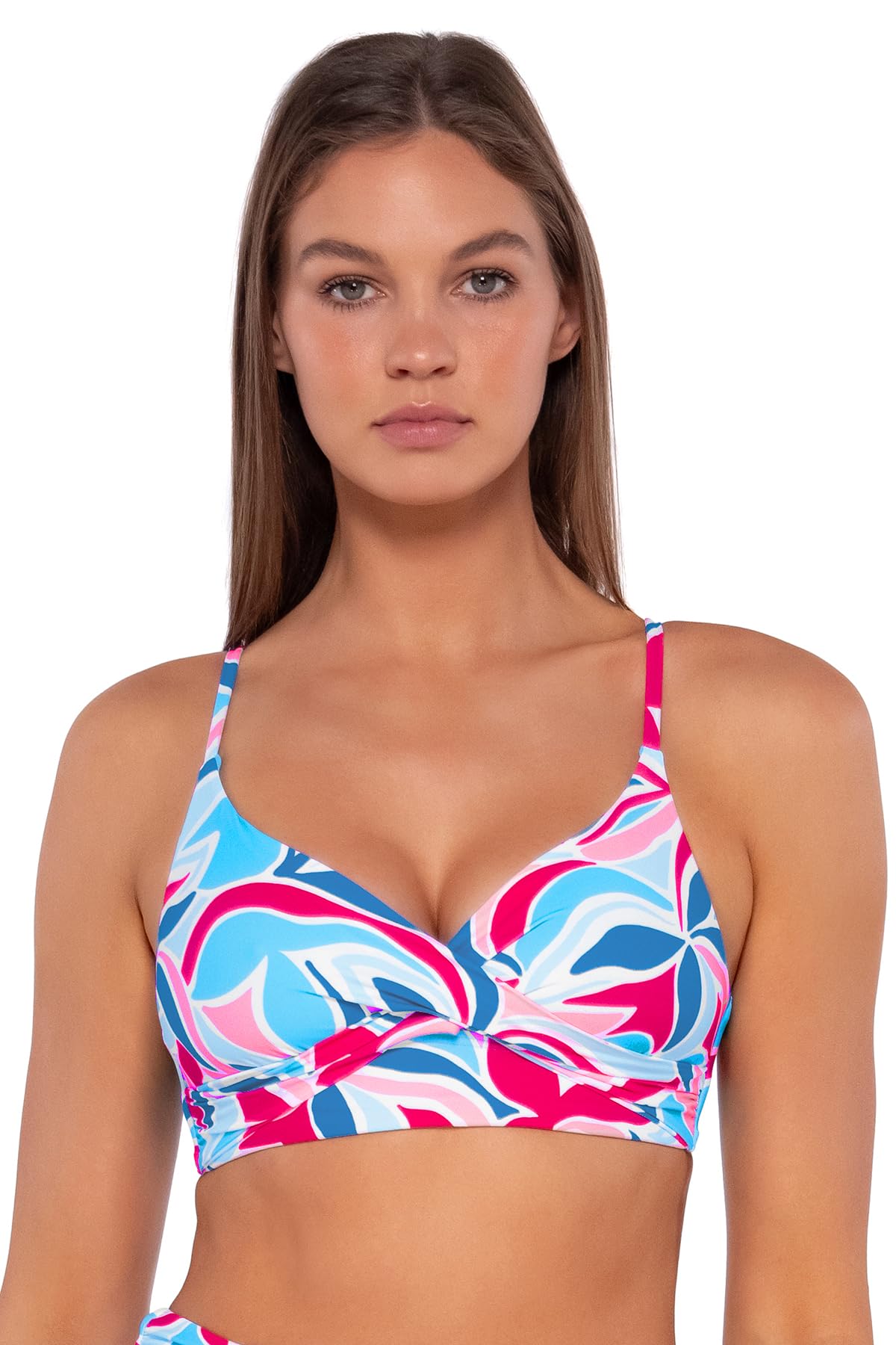 Lyla Bralette Women's Swimsuit Bikini Top - Sexy Sunset Print Beachwear for Summer Vacation & Pool Party
