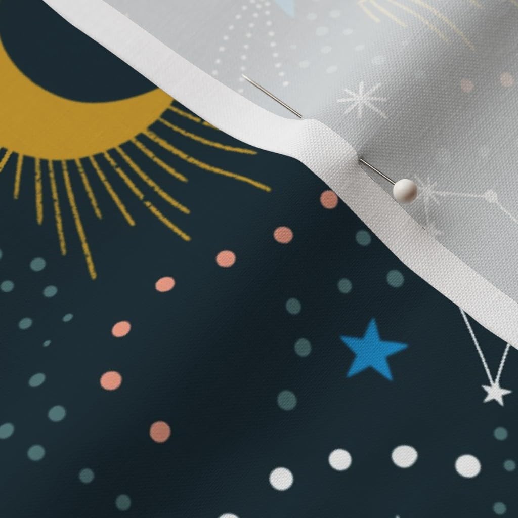 Constellations Solar System Astrology Cotton Fabric by The Yard - Printed Sun, Moon & Stars Design for Sewing, Quilting, Apparel & Home Decor | Perfect for DIY Crafts, Curtains & Pillow Covers